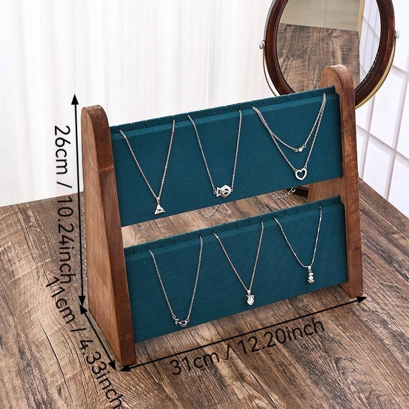 Jewelry Display Stand for Necklace Wooden Jewelry Storage Holder for Pendant Bracelet Display Props Home Shop Counter Shows Rack