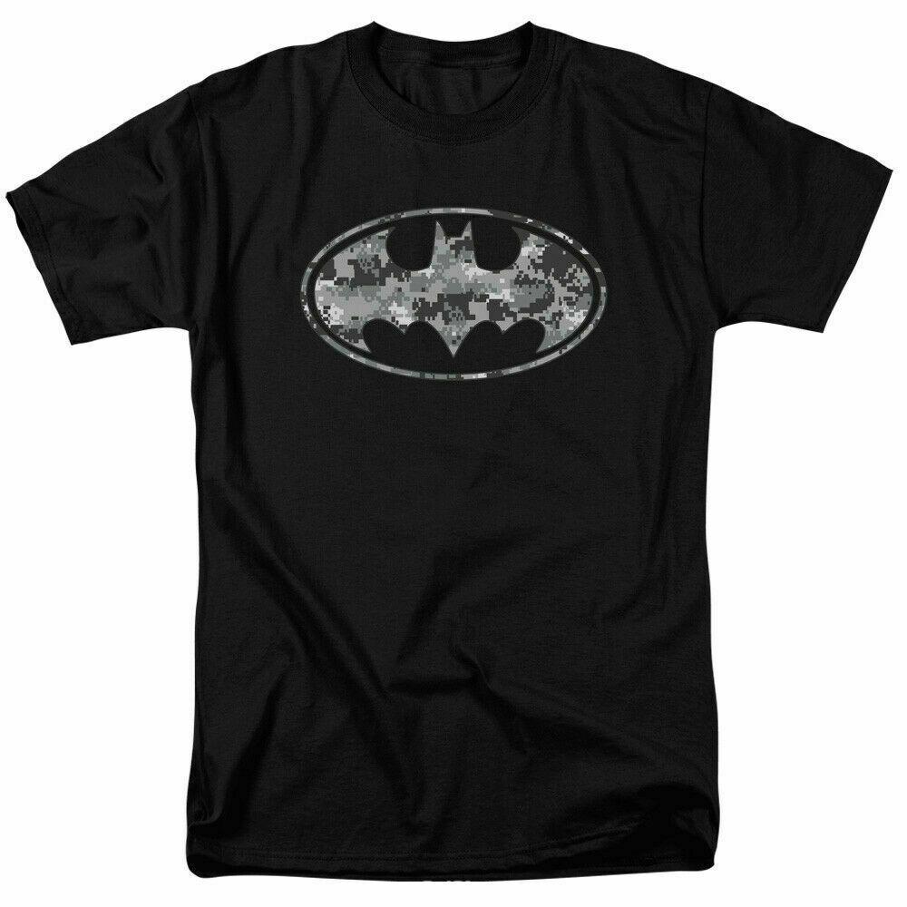 26 Batman Urban Camo Shield T Shirt Licensed Comic Book Tee Black Unisex T-Shirt L
