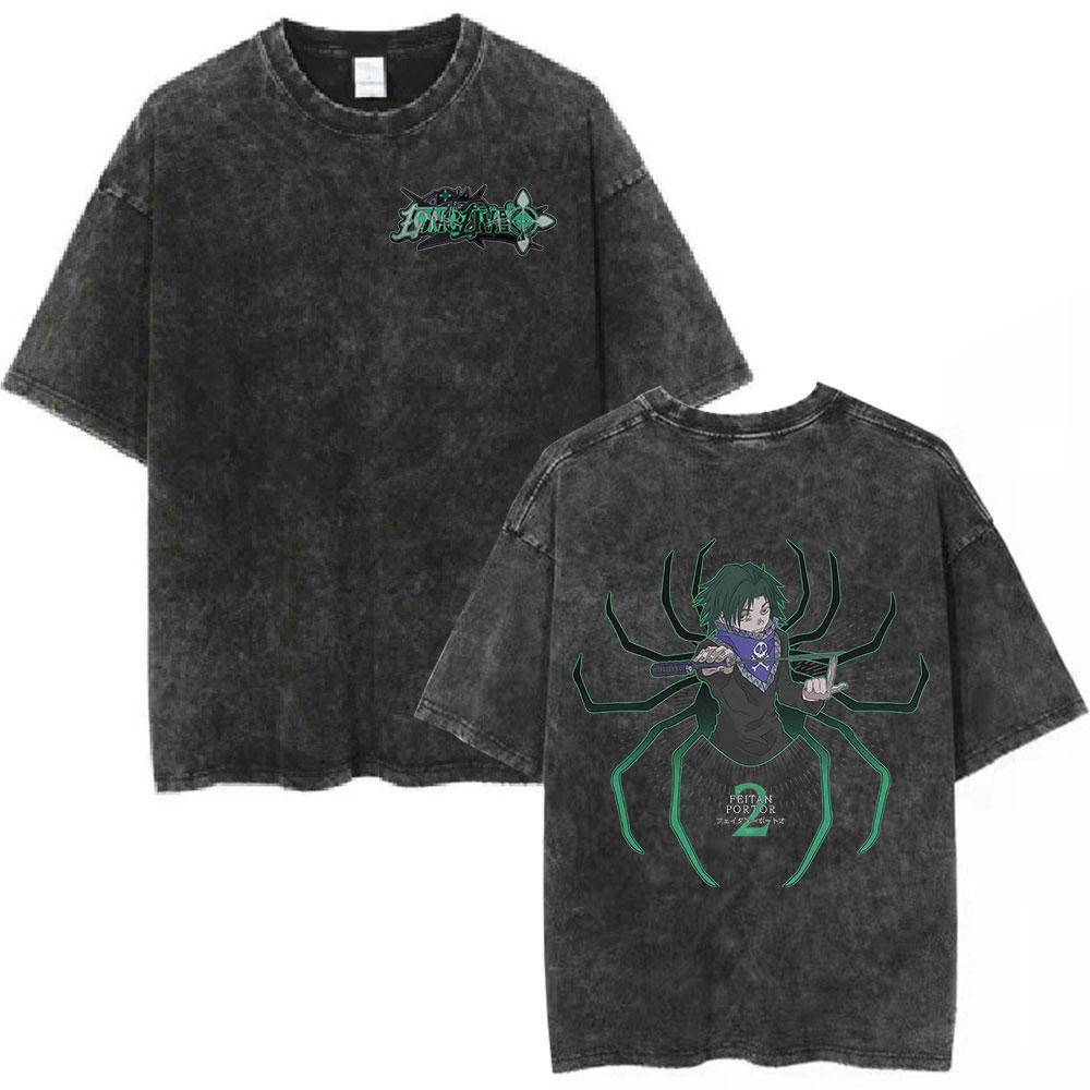 Vintage Washed Anime Hunter X Hunter  Printed Tshirt Mens and Womens Washed Tshirt High Quality Vintage Cotton Tshirt Tops