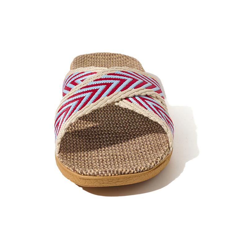 Women's Linen Slippers Lightweight House Shoes, Simple Slip On Open Toe Indoor Slippers for Comfortable Home Wear