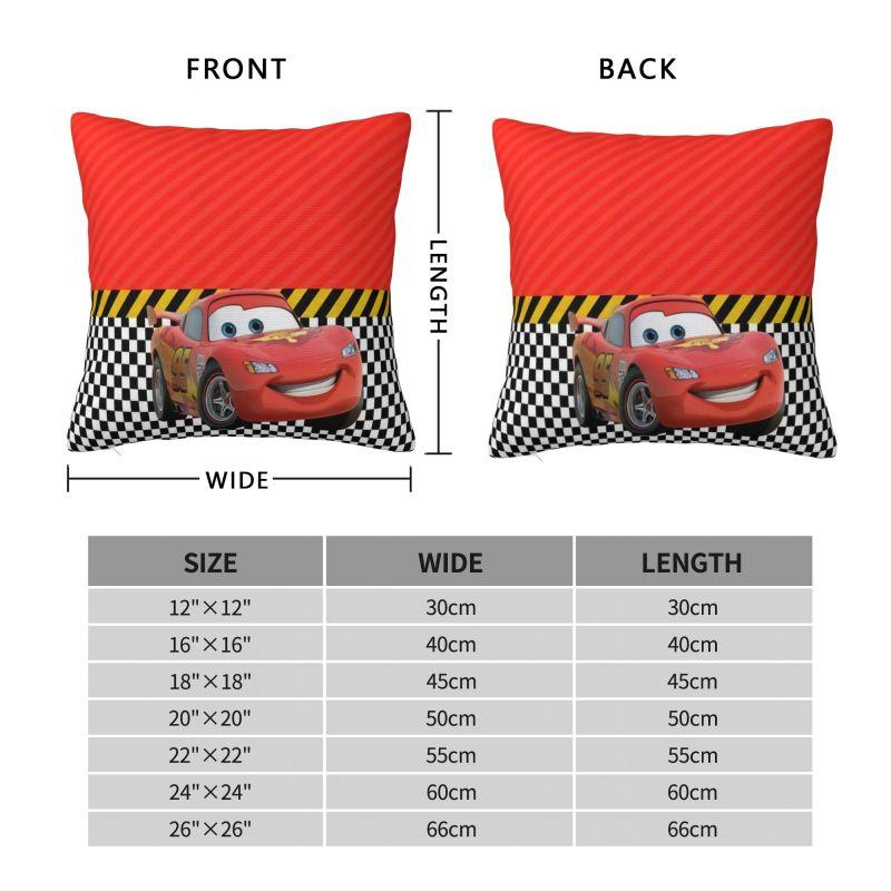 Custom Luxury Lightning McQueen Sport Race Car Cushion Cover 40x40cm Soft Pillow Case for Sofa Square Pillowcase