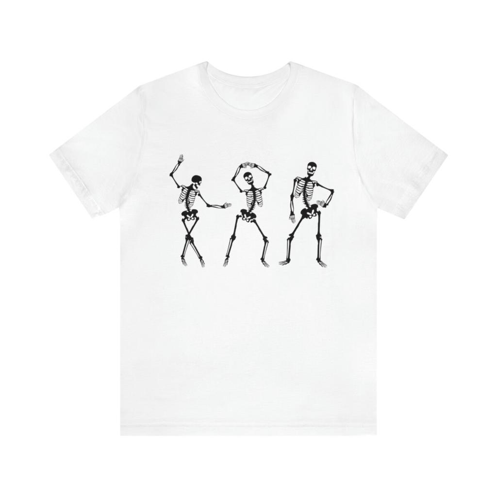 Copy of Adult Halloween shirt with dancing skeletons, bella+canvas