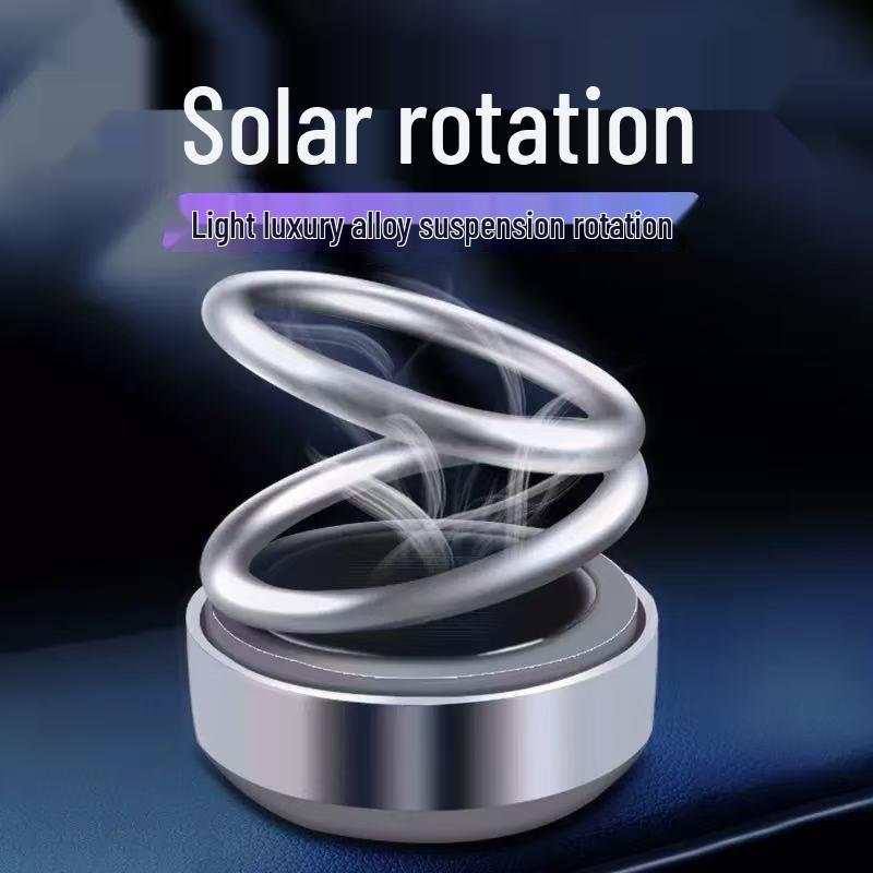 Solar Aluminum Alloy Dual-Ring Car Air Freshener and Interior Decoration