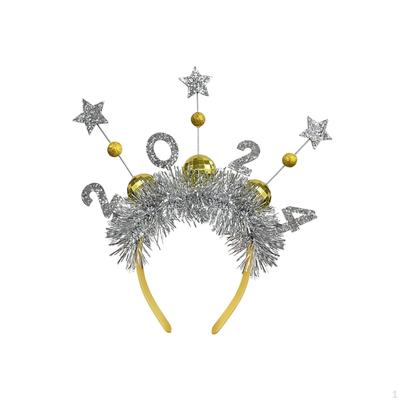 Year Headband Glitter Stars Decor Party Props