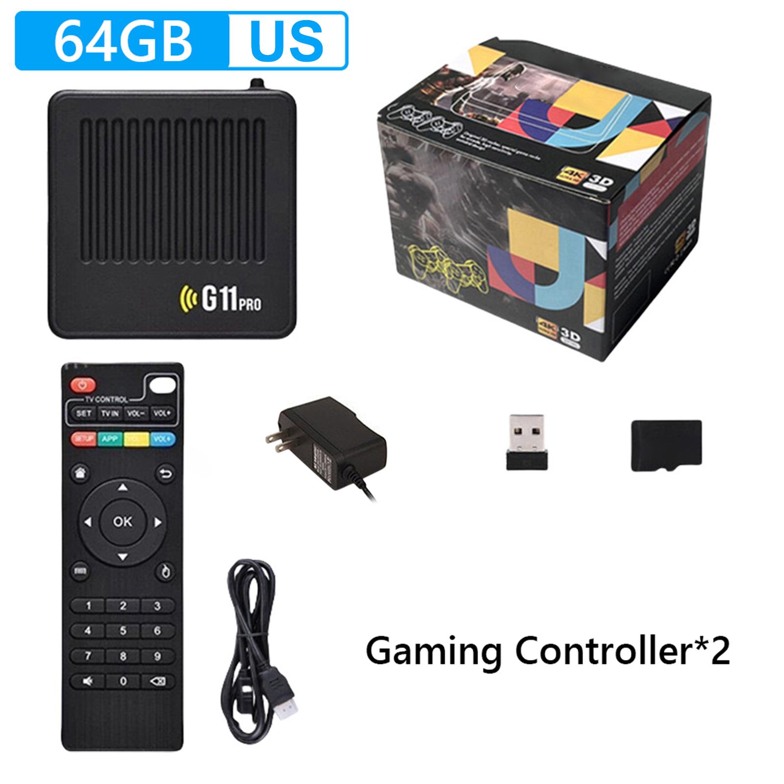 

Multiplayer Arcade Console with Wireless Dual Controllers Emulator Console Plug and Play 4K HDMI-Compatible Output US Standard