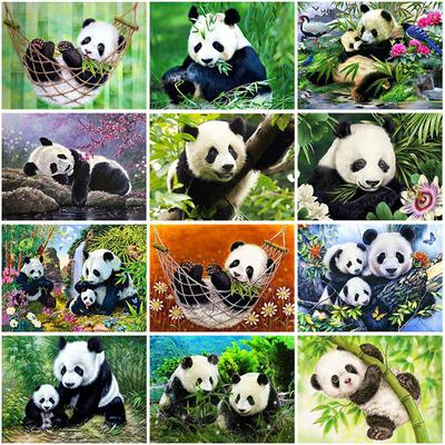 DIY Panda 5D Pintura Diamante Broca Redonda Completa Animal Bordado Diamante Ponto Cruz Mosaico Kits Resina Arte de Parede Decoração de Casa