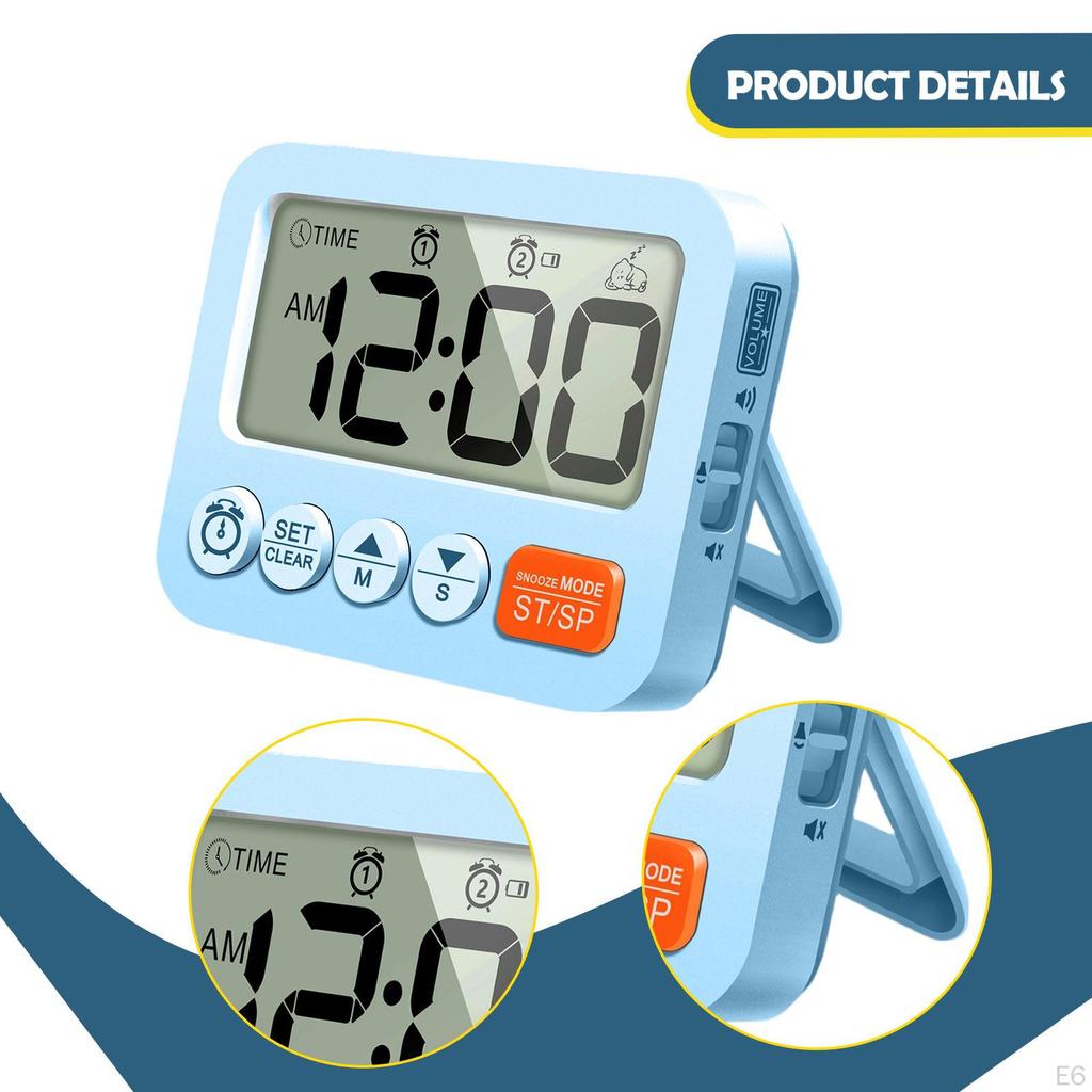 Digitaler Wecker Großes Display für Kinder Erwachsene Kleiner Schreibtisch-Timer Badezimmer Dusche Studium
