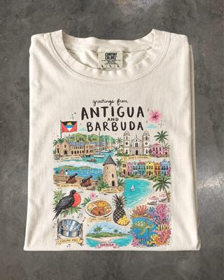 Antigua und Barbuda Reise T-Shirt, Comfort Colors Karibikinsel Souvenir T-Shirt