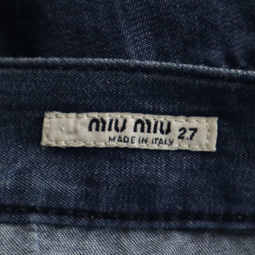 MIUMIU made in Italy Chambray Pants W27 Navy Women Used