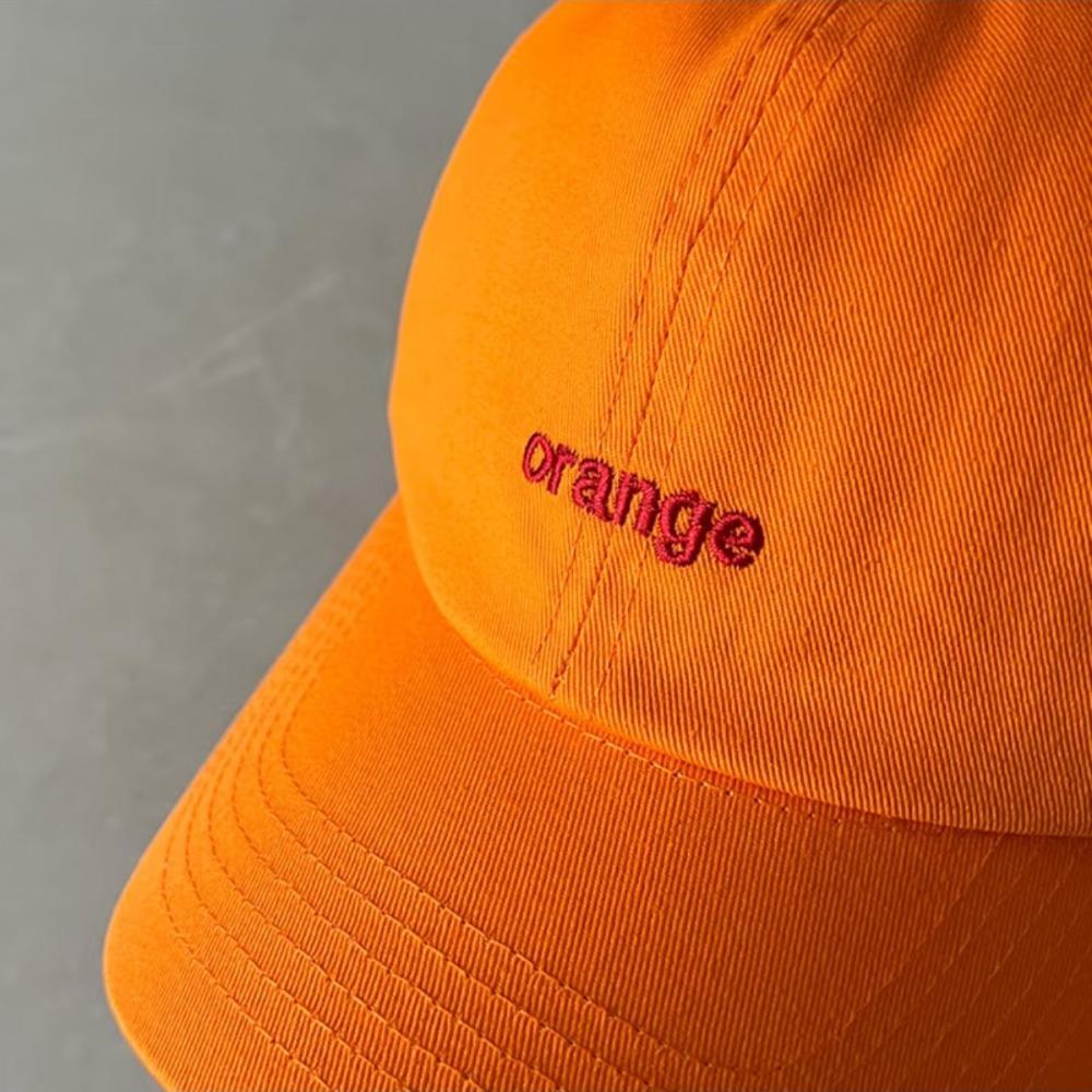 Cotton Embroidered Letter Hat Peaked Creative Orange Cap Orange Baseball Cap  Street
