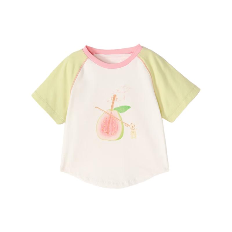 Deesha Girls  Color-block Raglan Sleeve Playful Print T-Shirt 130