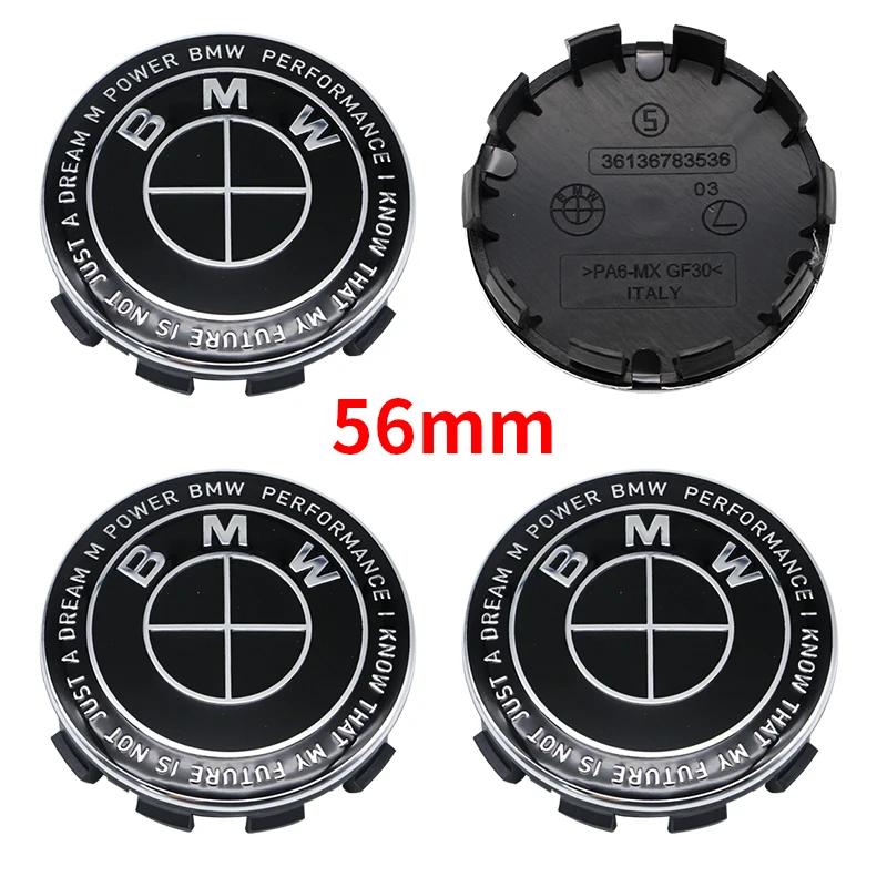DSJW3 BMW 4Pcs 56mm 68mm Wheel Center Caps For BMW 50th Anniversary M Power Carbon Fiber Hubcap Emblem Badge E46 E90 F10 F30 G20 X5