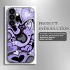 Purple heart-shaped black glass phone case suitable for Samsung Galaxy S26 S25 S24 S23 S22 S20FE/Ultra/Plus anti drop back cover