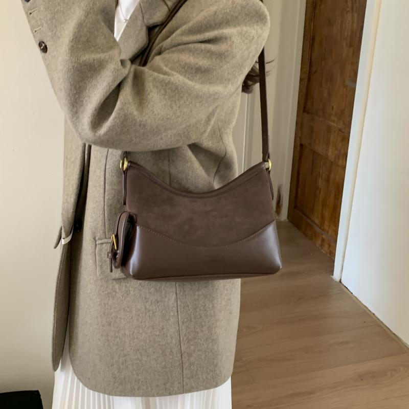 Light Luxury PU & Faux Suede Hobos Shoulder Bags for Women 2026 High Quality Matching Fashiable Popularity Crossbody Bags