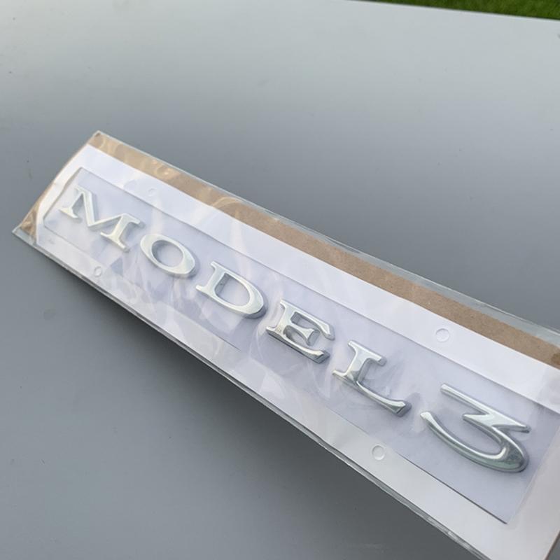DUAL MOTOR Unterstrichene Buchstaben Emblem für Modell 3 Auto Styling Umrüstung Hochleistungs-Kofferraumabzeichen Aufkleber Chrom Schwarz