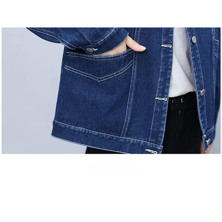 Fashion Trend Loose Fit Soft Denim Jacket for Women, Ideal for Spring and Autumn Outdoor Activities