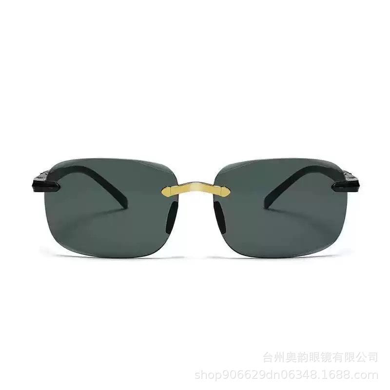 New fashion frameless high definition driving sunglasses male and female drivers driving fishing sunglasses tide UV protection glasses