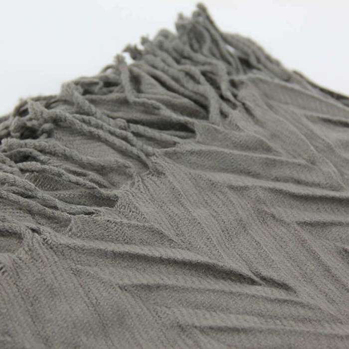 Taupe Chevron Pattern Throw 130x170