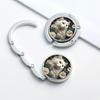 Portable Desk Edge Hook Foldable Purse Hook Cute Cat Pattern Alloy Bag Hook Table Edge Bag Holder for Travel Work Parties Office Desk