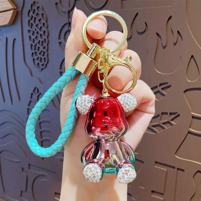 

Мультяшный Позолоченный Алмазами Сидящий Брелок-Подвеска Для Пары Машины Сумки Брелок-Подвеска Маленький Подарок opp bag packaging