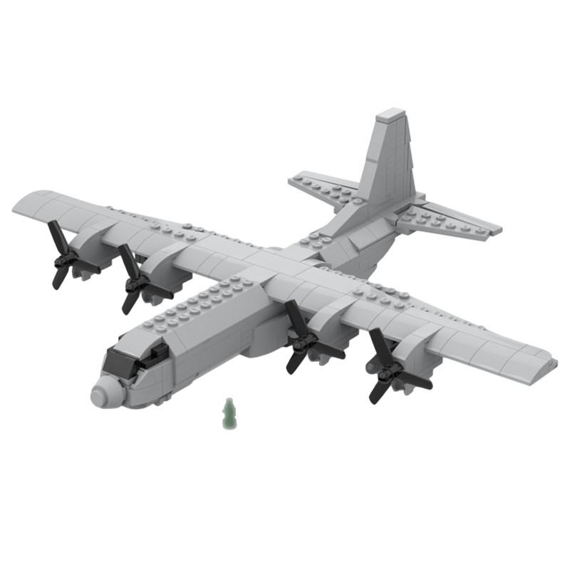 MOC-32872 C-130 Maßstab 1:125 Transportflugzeug Modellbausteine Kriegsausrüstung Modulare Technologie Geschenk Feiertag Zusammenbau Spielzeug