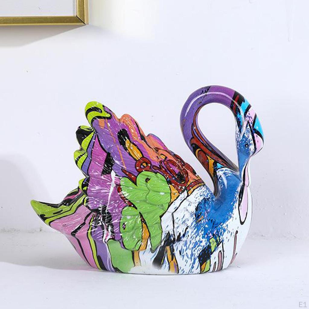 1 Pair Swan Lover Figurines Resin Animal Statue Sculptures Figures Home Wine Cabinet TV Living Room