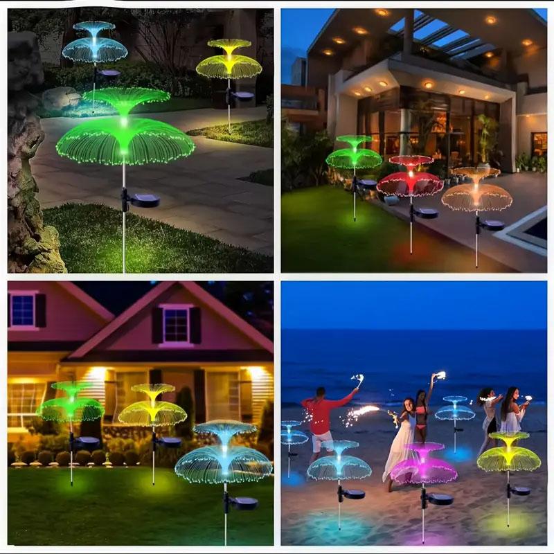 New Outdoor Solar Jellyfish Fairy Lights - Waterproof IP65, 7 Colour Changing LEDs, Suitable for Garden, Patio, Festive Dress Up