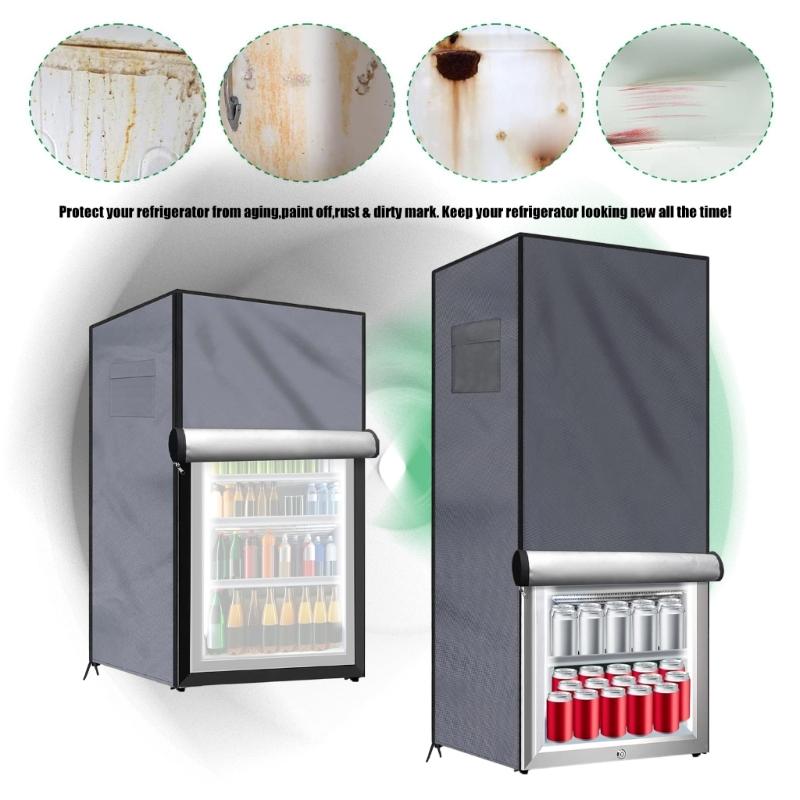 Waterproof Upright Freezer Lid with Zipper Dustproof Refrigerator Cover With Enhanced Durability For Outdoor Use