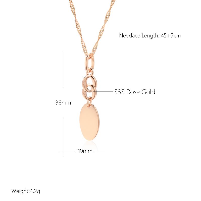Modische glänzende Anhänger-Halskette Roségold Einfache Geometrie Ohrringe für Damen Hohe Qualität Täglicher feiner Schmuck