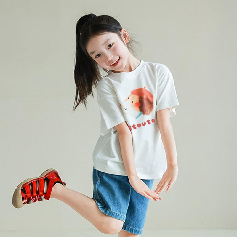 Cotton trendy children's fashionable short-sleeved T-shirt