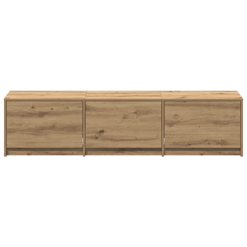 TV Stand with LED Artistic Oak Finish 165 x 34 x 40 cm