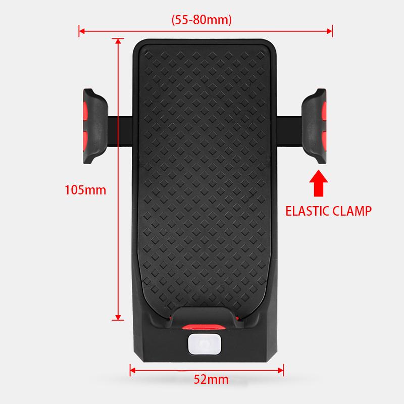 Staffa per telefono cellulare Power Bank da 2000/4000 mAh con altoparlante per luce anteriore per bicicletta, corno per guida all'aperto