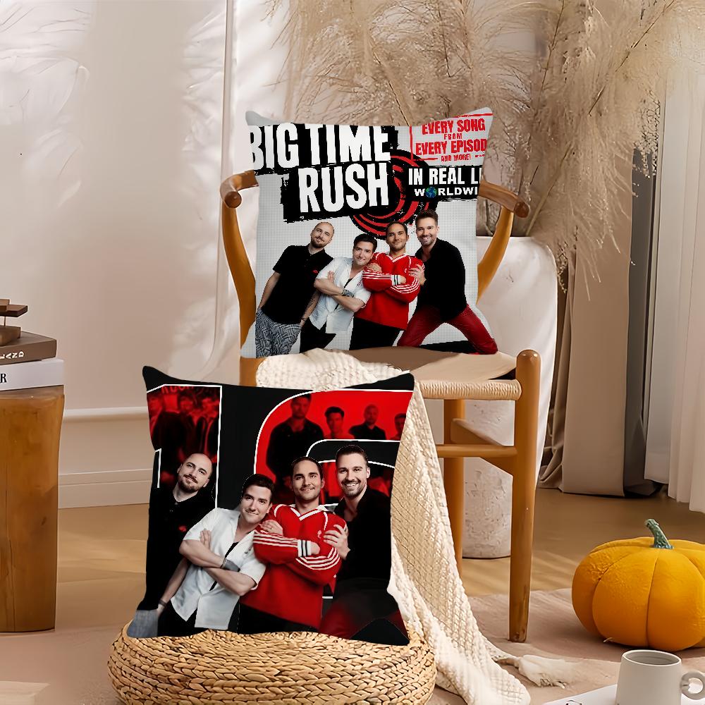 Music Band B-Big T-Time R-Rush Pillow Case Suitable For Bedrooms Living Rooms Cars Home Decoration