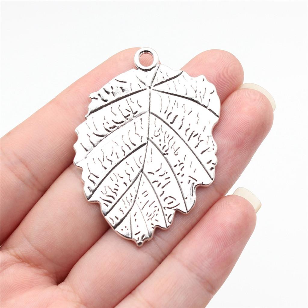Foglie Grandi Dettagliate Fascino Botanico Bronzo Antico Lega di Zinco Materiali per la Creazione di Gioielli Stile Fabbricante di Gioielli Fascini Metallici