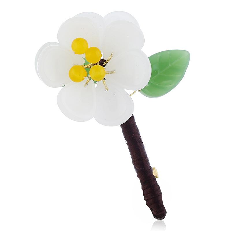 Handgefertigte glasierte Achat-Blumenbrosche Retro Promi-Temperament High-End Anstecknadel Cardigan-Accessoires