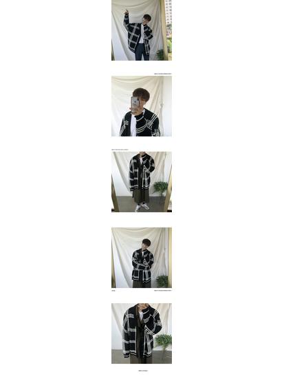 Autumn Men's Korean Trend Loose Knit Cardigan Sweater