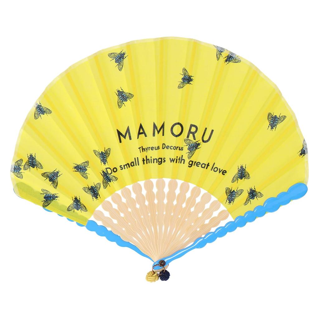 Fan Mamoru Fan 11003806 Endangered Animal Pattern 11003806A Rurimon Hanabachi Approximately Width 29cm x Height 22cm x Thickness 2cm [Katokoa] Women's