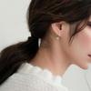 Small Hoop Earrings Silver Natural Round Pendant Hypoallergenic Long-Lasting Shine for Daily Dating Bridesmaid Gift