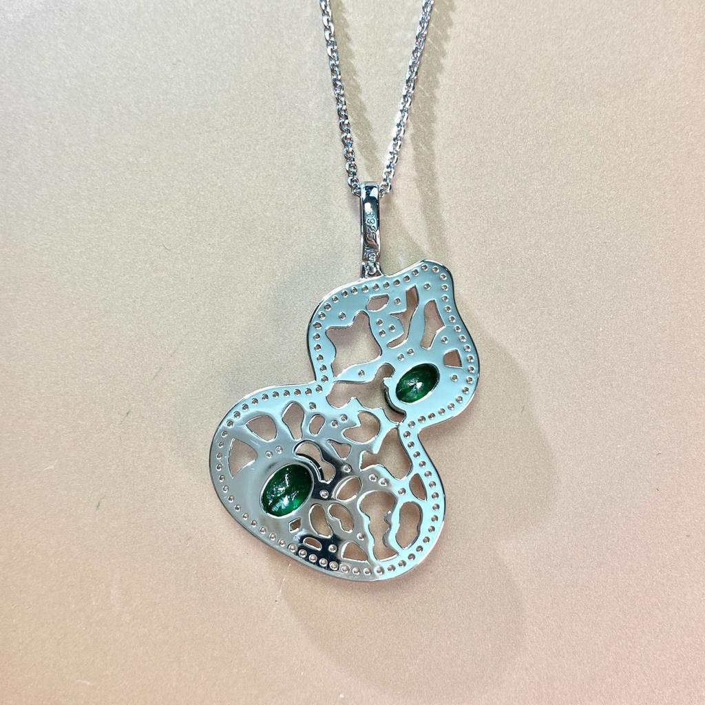 Gica Gema Green High Carbon Diamond Necklaces With 925 Sterling Silver 6*8mm Pendant Unique Design Romantic Fine Jewelry Wedding Party Gifts New Trend