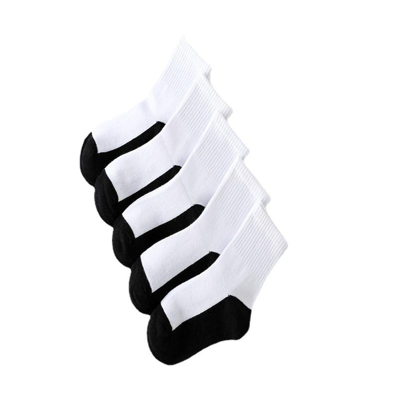 Autumn & Winter Children's White Cotton Sports Socks with Loose Top