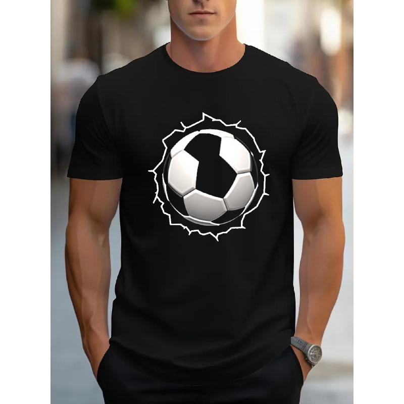 

Европейский размер Мужская футболка в стиле футбольной майки с принтом молнии и футбола - Дышащий топ для тренировок, Комплект для матчей для спортивных фанатов S чёрный
