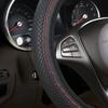 Four Seasons Motors Steering Wheel Cover Non Slip Sweat Absorbent Fiber PU Leather Handle Cover Bread Off Road Pickup Sedan