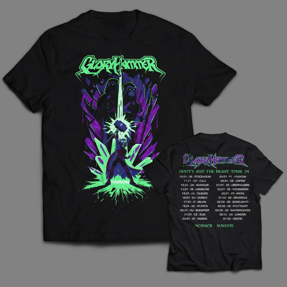 Винтажная футболка Gloryhammer Унисекс Все размеры Короткий рукав BO219 Унисекс Футболка XXXL