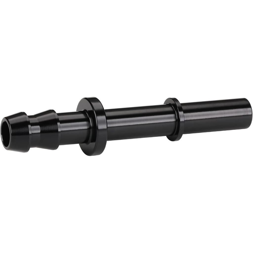 5/16 Hose Barb to 5/16 SAE Quick Connect Disconnect Male Fuel Fitting Adapter Aluminum Black