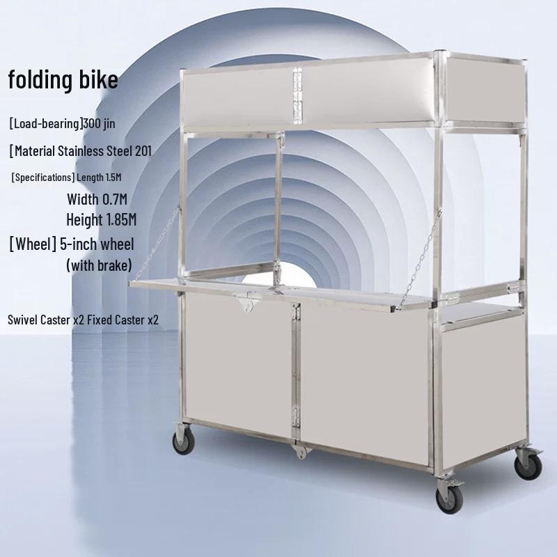Mobile Folding Food Stall Cart for Night Markets