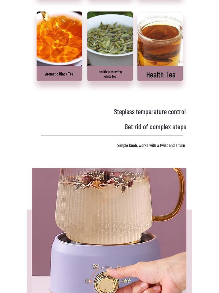 Large Capacity Electric Glass Kettle for Herbal Tea & Hot Milk