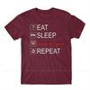 Geometry Dash 2021 New Arrival Tshirt Eat Sleep Geometry Dash Repeat Coloured Unique Crewneck Cotton For Unisex Shirts Flus Size