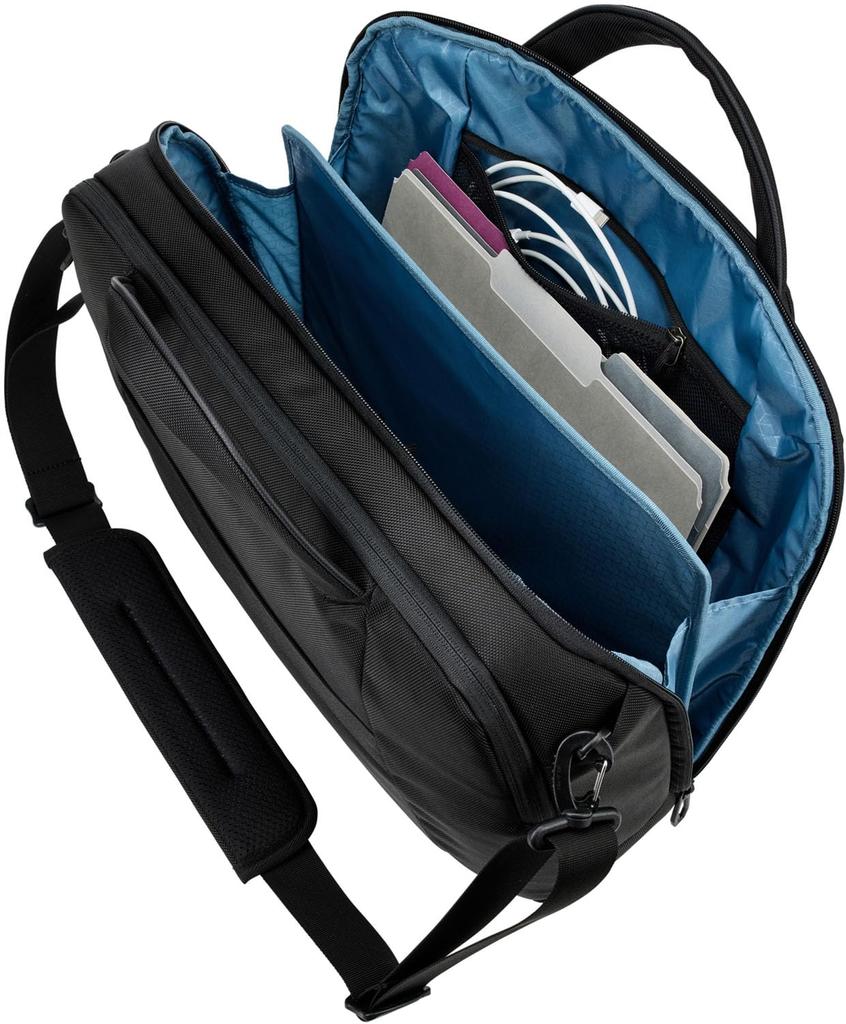Thule Accent Briefcase, 17L Travel and Business Bag, Laptop Capacity, Detachable Shoulder Strap, Divider, Black, 3205385
