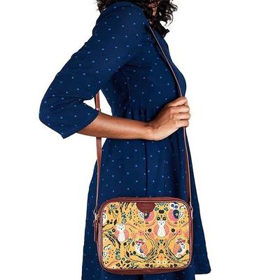 Women's Sling Bag | Crossbody Bag | Printed Canvas Box Sling Bag | Multipurpose Daily Use Bag for Office/College