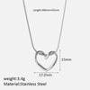 New hollowed heart necklace for girls, minimalist design student pendant, versatile stainless steel collarbone chain